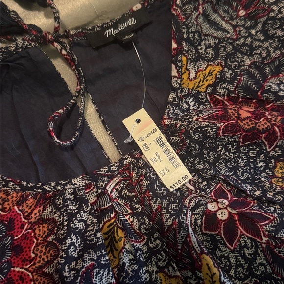 Madewell Ruffle-Sleeve Popover Mini Dress in Bali Blooms | NWT $110 | Size Small - Picture 2 of 6